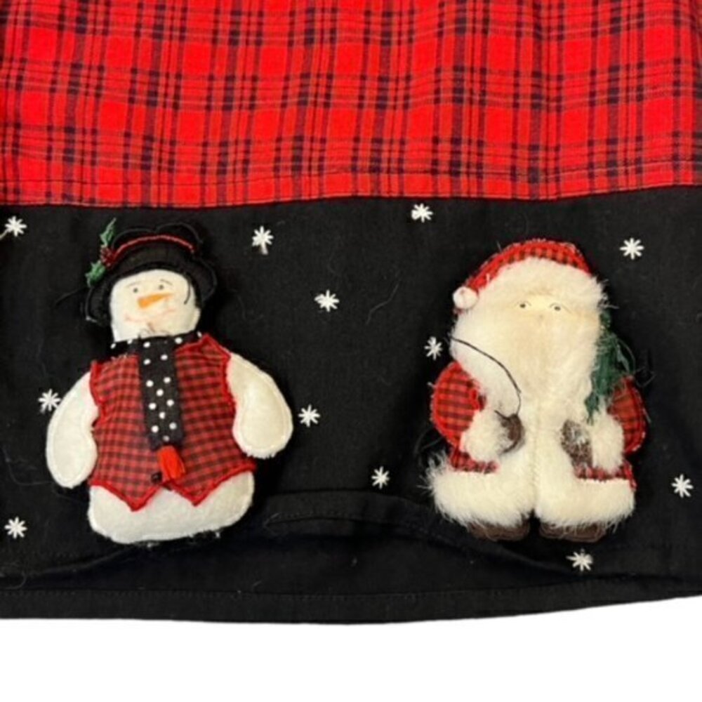 Christmas Shirt‎ Womens Button Up Red Checkered 3D Winter Dolls EUC Lemon Grass - Picture 8 of 12